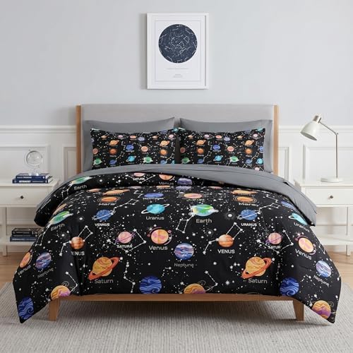 Nesker Full Comforter Set for Boys, 7 Pieces Galaxy Space Bedding for Kids by NeskerCozyLiving