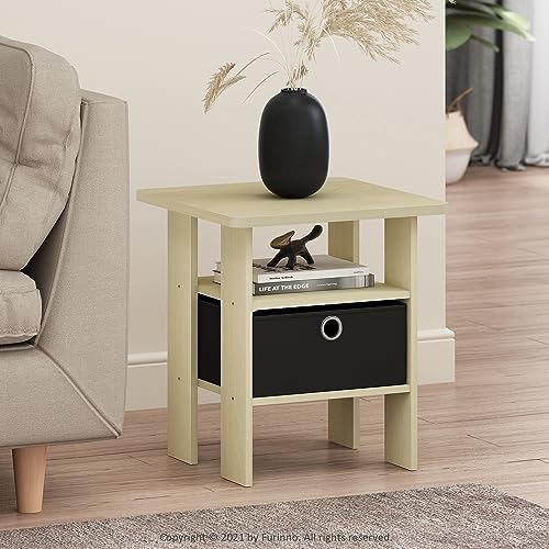 Furinno ANDREY Square Side Table, End Table, Night Stand, Steam Beech - Image 2