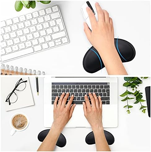 Dapesuom Mouse Wrist Rest, Ergonomic Memory Foam Mouse Wrist for Computer Desk Mats Support, PU Leather Hand Rest Pad Cushion for Gaming, Laptop, Men, Women, Pain Relief & Easy Typing, Black - Image 7