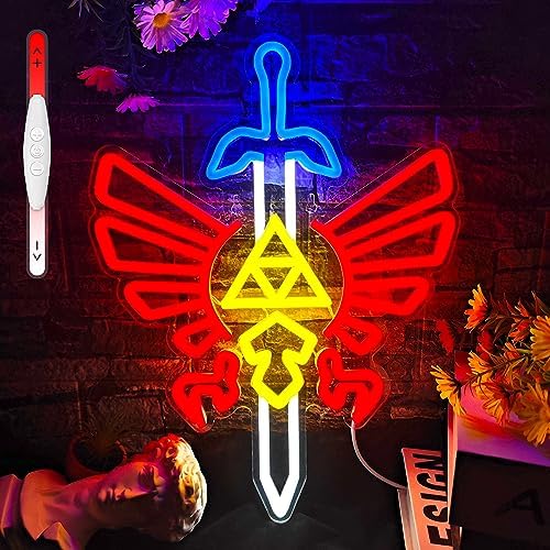 Sword Neon Sign Gamer Neon Signs for Wall Decor Gaming Room Decor LOZ Gifts Master Sword LED Sign Room Decor Neon Light up Sign for Bedroom Boys by JIARODEYLEDNEONSIGN