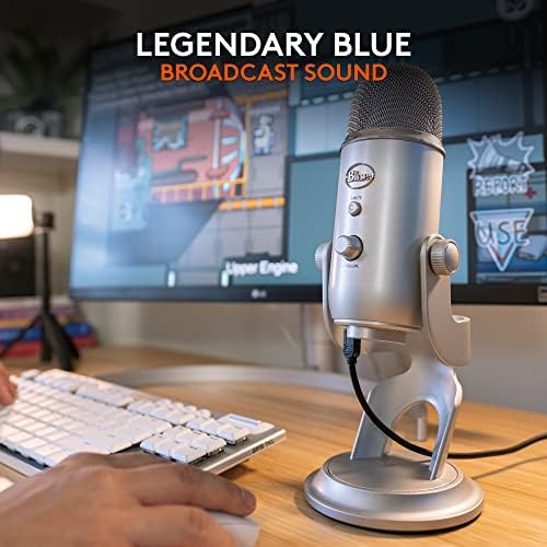 Logitech Creators Blue Yeti USB Microphone for PC, Mac, Gaming, Recording, Streaming, Podcasting, Studio and Computer Condenser Mic with Blue VO!CE Effects, 4 Pickup Patterns, Plug and Play - Silver - Image 4
