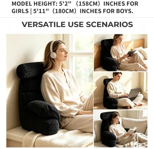 FXXUDVNIIN Back Pillow for Bed Sitting up – with 9.4" Armrest - Image 6