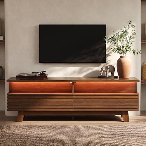 HAUOMS TV Stand for Living Room with Cable Management, Hidden Power Station by HAUOMS