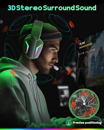 WESEARY Wireless Gaming Headset with Mic for Ps5, Ps4, PC| 3D Spatial Audio - Image 3
