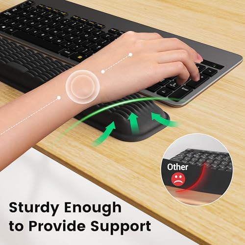 MEKASS Ergonomic Wrist Rest for Keyboard and Mouse, Soft Memory Foam Keyboard Wrist Rest Set with Non-Slip Silicone Base, Easy Typing, Pain Relief, Comfort for Office, Work, Gaming (White) - Image 4