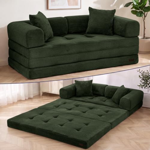 MAXYOYO Convertible Sofa Bed, Floor Sofa Couch with L-Shaped Backrest by MAXYOYO