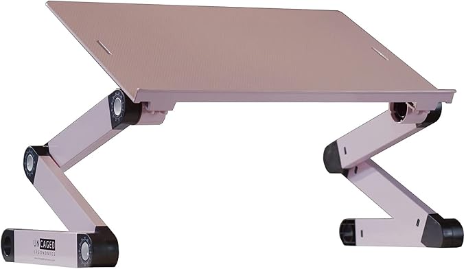 Uncaged Ergonomics Adjustable Laptop Stand for Desk, Cooling Riser (Pink) - Image 3