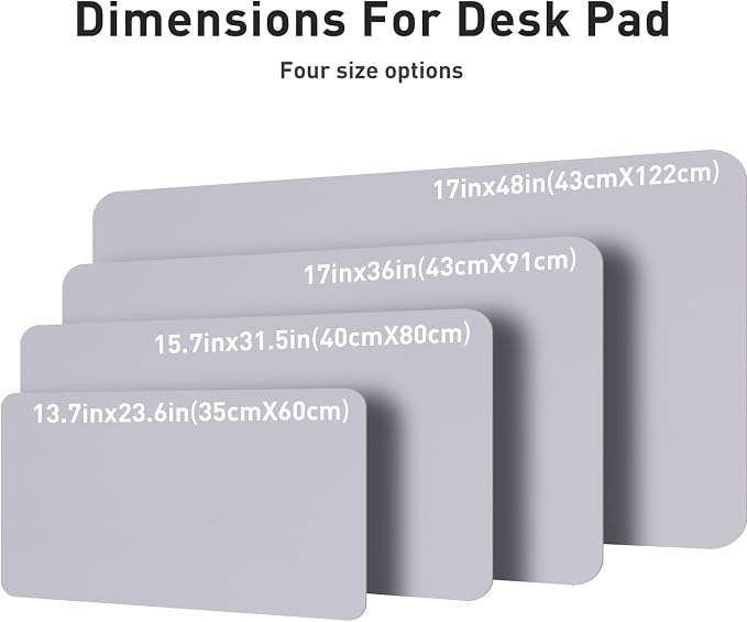 Aothia Large PU Leather Desk Pad Protector – Non-Slip Mouse Pad & Writing Mat for Office/Home, Waterproof, Easy to Clean (Smoky Lavender, 48" x 17") - Image 6
