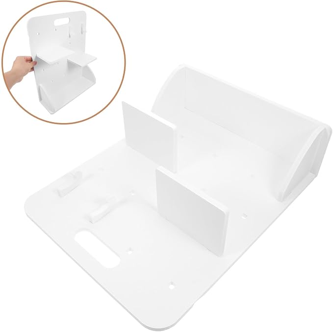 VILLCASE No-Drill Gaming Pegboard Desk Organizer with Shelves and Hooks for Desktop Workspace Organization, PVC-Wood Composite Material, Multifunctional Office Desk Decoration and Storage - Image 7