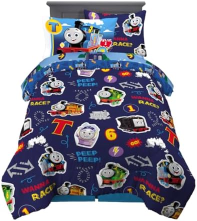 Franco Thomas & Friends Kids Bedding Super Soft Comforter and Sheet Set with Sham, 5 Piece Twin Size, (Officially Licensed Product) by Franco