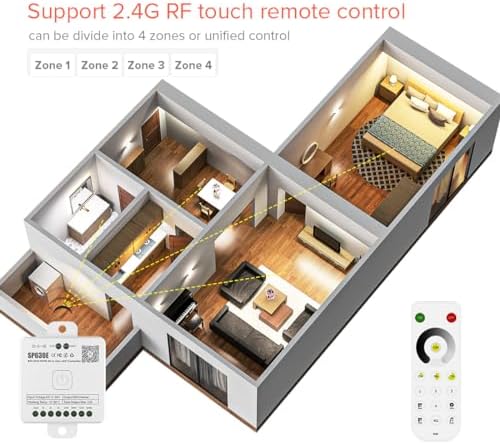 BTF-LIGHTING SP630E Bluetooth Controllers 4 Zones 2.4GHz RF RB1 Remote Kit - Image 3