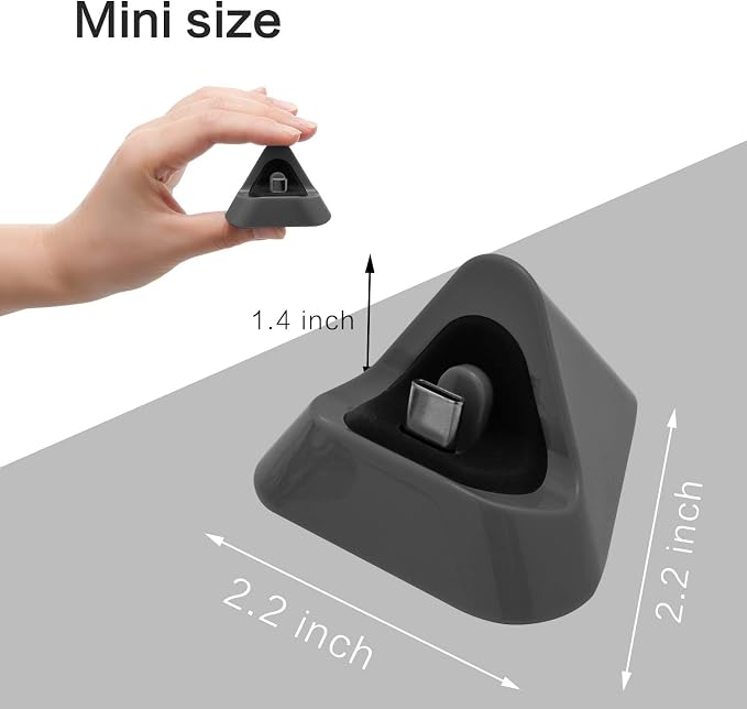 ECHZOVE Gray Charging Dock for Nintendo Switch Lite, USB Type-C Charger - Includes Nonskid Design & Portable Tabletop Mount - Image 3