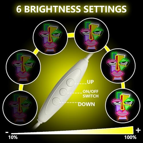 Abstract Face Neon Sign,Uv Print Abstract Art Led Light up Signs for Wall Decor,Bar,Cafe,Trendy Restaurant,Game Room Decor Party,The Best Art Gifts - Image 3