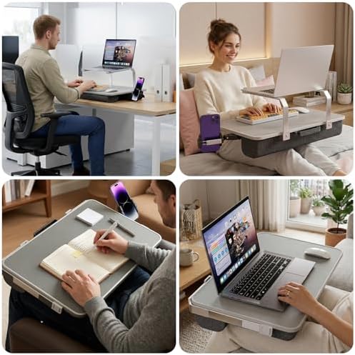 Large Adults Lap Desk for Laptop with Phone Holder & Storage Drawer - Image 6