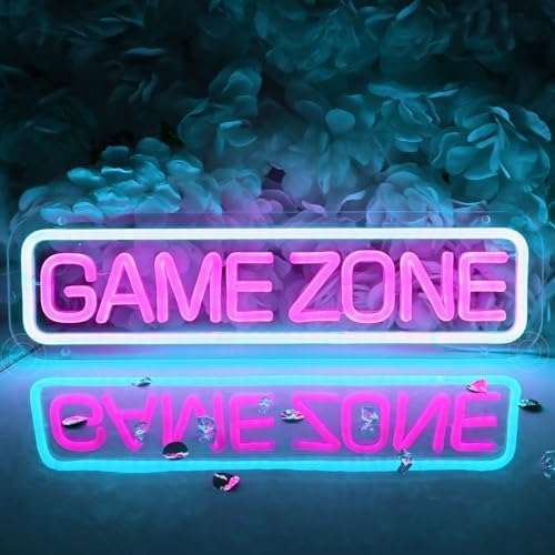 SYLHOME Game Zone Led Neon Light Sign Gamer Gaming Room Man Cave Wall Decor by SYLHOME