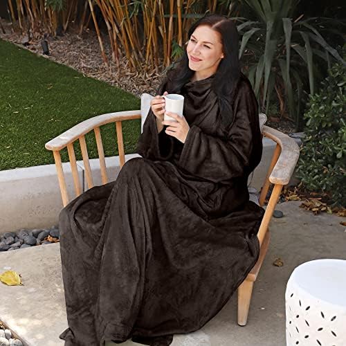 Catalonia Wearable Blanket with Sleeves for Women & Men, Fleece Wrap Throw - Image 4