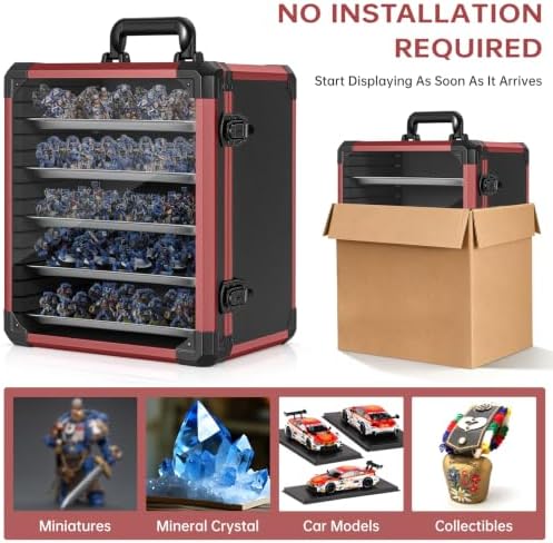WELIDAY Miniatures Storage Case Miniatures Transport Case Aluminum Alloy Frame with Lock (Large Size) - Image 5