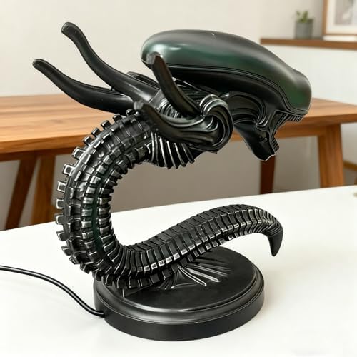 7" Alien Xenomorph Desk Lamp, Handmade Resin Sci-Fi Monster Night Light, USB Powered Ambient Table Lamp for Gaming Desk, Bedroom & Home Decor, Unique Gift for Fans(B) - Image 4
