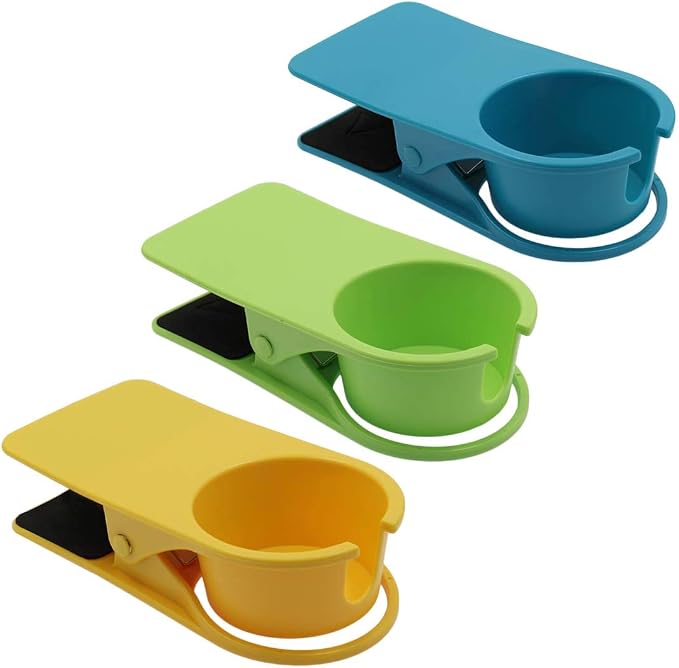 Jiozermi 3Pcs Drinking Cup Holder Clip, Blue, Green and Yellow by Jiozermi
