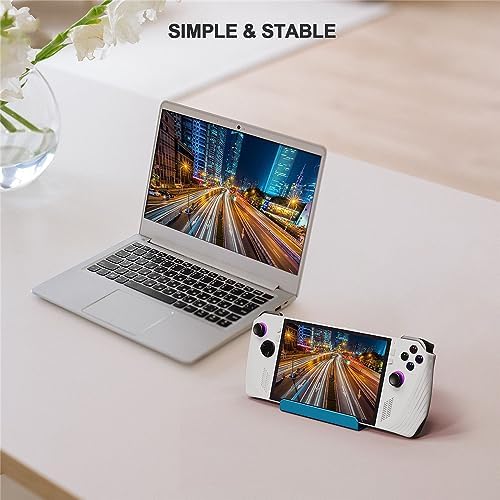 Desktop Bracket Holder for Rog Ally for Steam Deck Aluminum Alloy Stand Base Game Console Stand Playstand Mount with 5 Card Storage Slot Design (Blue) - Image 4