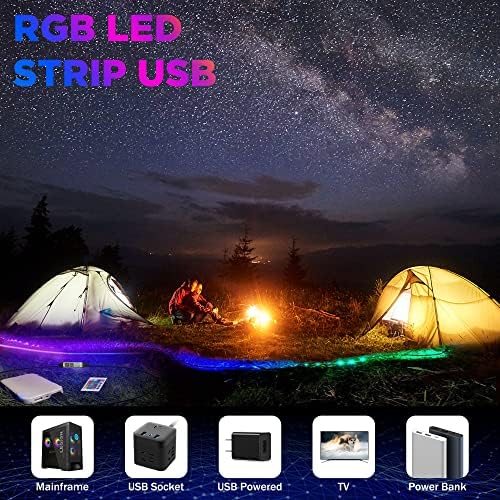 5V USB COB RGB LED Strip, 4.9ft Music Sync Tape Lights with Controller - Image 4