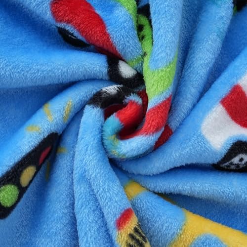 SOCHOW Cute Car Truck Fleece Throw Blanket for Boys, Blue 50 x 60 Inches - Image 5