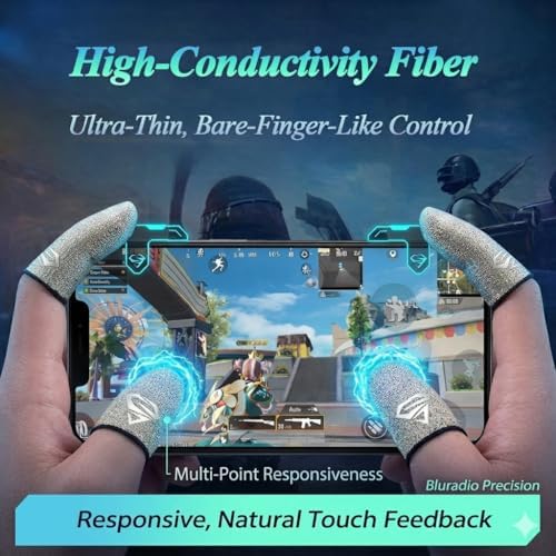 Bluradio 6 Pack Silver Fiber Gaming Finger Sleeves - Image 6