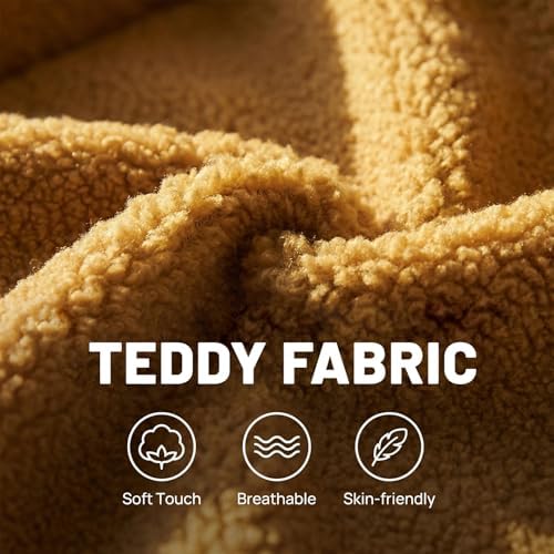 360° Swivel Floor Gaming Chair Yellow Teddy Folding Chaise Lounge Chair Adjustable Comfy Sofa Chair with Armrests, Phone Holder & Padded Cushion, Ideal for Living Room, Bedroom - Image 5