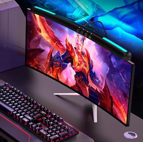 Computer Monitor Light Bar Curved Screen Hanging Light with RGB Colorful Ambient Light Four Modes Touch Control Eye Protection LE13 B - Image 2