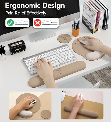 Mouse Pad with Keyboard Wrist Rest,Ergonomic Mousepad Support Set - Image 3