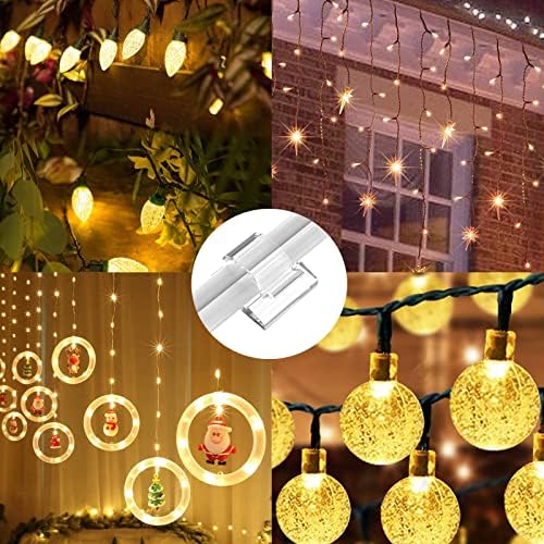TidyHelper 100 PCS Outdoor Light Clips Clear, Small & Large Cable Clips - Image 6
