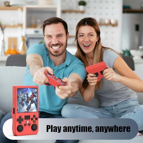 FIOPAZ for R36MAX Silicone Protective Case, Soft Skin for R36 MAX Retro Handheld Game Console Accessories, Anti-Scratch Washable Only for R 36 MAX Sleeve with Lanyard (Red) - Image 2