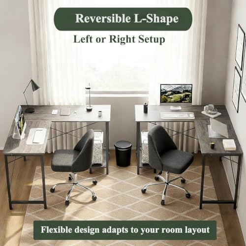L Shaped Desk, 50 Inch Reversible Computer Desk Corner Gaming Table with CPU Stand, Sturdy Metal Frame PC Workstation for Home Office - Image 7