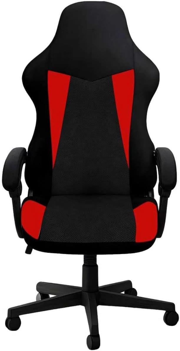 Gaming Chair Covers Only,Stretchable Fit Thick Breathable Mesh | Cat Scratch Proof,Scratch Resistant,Soft,Gaming Chair Seat Cover with 2Pcs Armrest Slipcovers(Black-red,Style 1) by Unknown