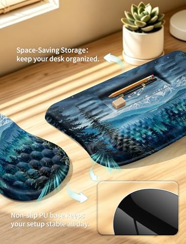 Ergonomic Keyboard Stand, Wrist Rest & Mouse Pad, Memory Foam Wrist Support - Image 4