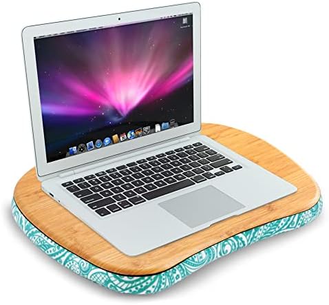 Lap Laptop Desk - Portable Lap Desk with Pillow Cushion, Fits up to 15.6 inch Laptop for Home Office Students Use as Computer Laptop Stand, Book Tablet(1-Light Brown) - Image 2