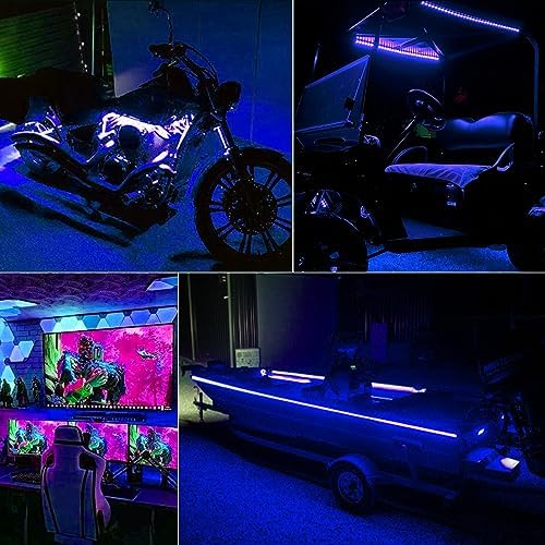 echosari Blue Led Strip Lights Waterproof Battery Operated with Remote, 8 Modes, Dimmable, Timer, Self-Adhesive, Cuttable, 3M 90Led Battery Strip Led Light for Indoor Outdoor Decor (Pack of 3) - Image 5