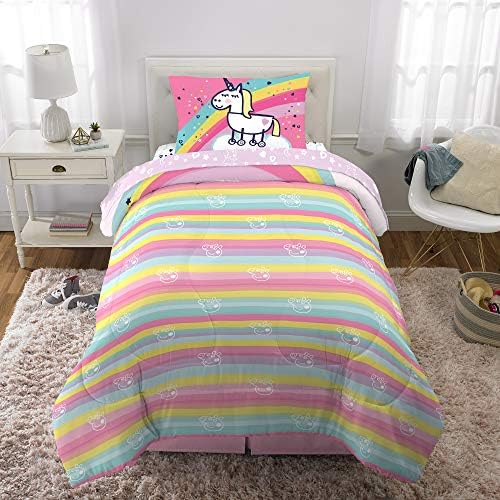 Franco Kids Bedding Super Soft Comforter and Sheet Set, 4 Piece Twin Size, Peppa Pig - Image 6
