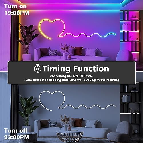 AILBTON 20Ft LED neon Lights with Remote APP Control IP65 Waterproof Flexible Neon Strip Lights 24V RGB Rope Lights for Bedroom Room Outdoors Décor - Image 7