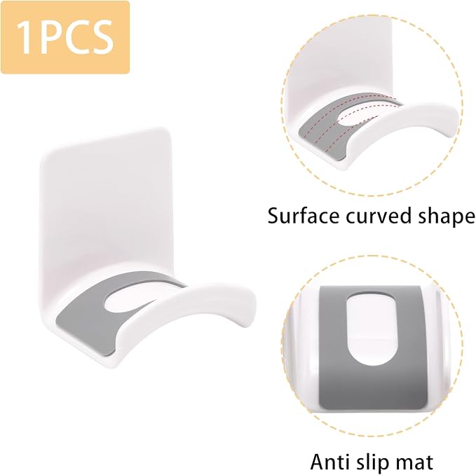 White Headphone Stand Hanger, Table Wall Mount Headset Holder Hook - Image 3