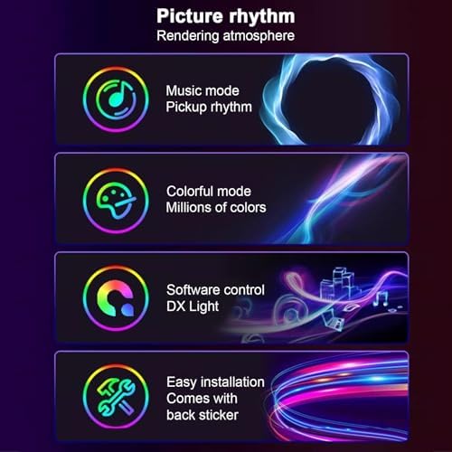 TARSHYRY RGB Phantom Ambiance Display LED Light Bar, Dynamic Color Modes, Music Sync, for Gaming Setup, Home Theater, Party with Controllable Software (32inch) - Image 3