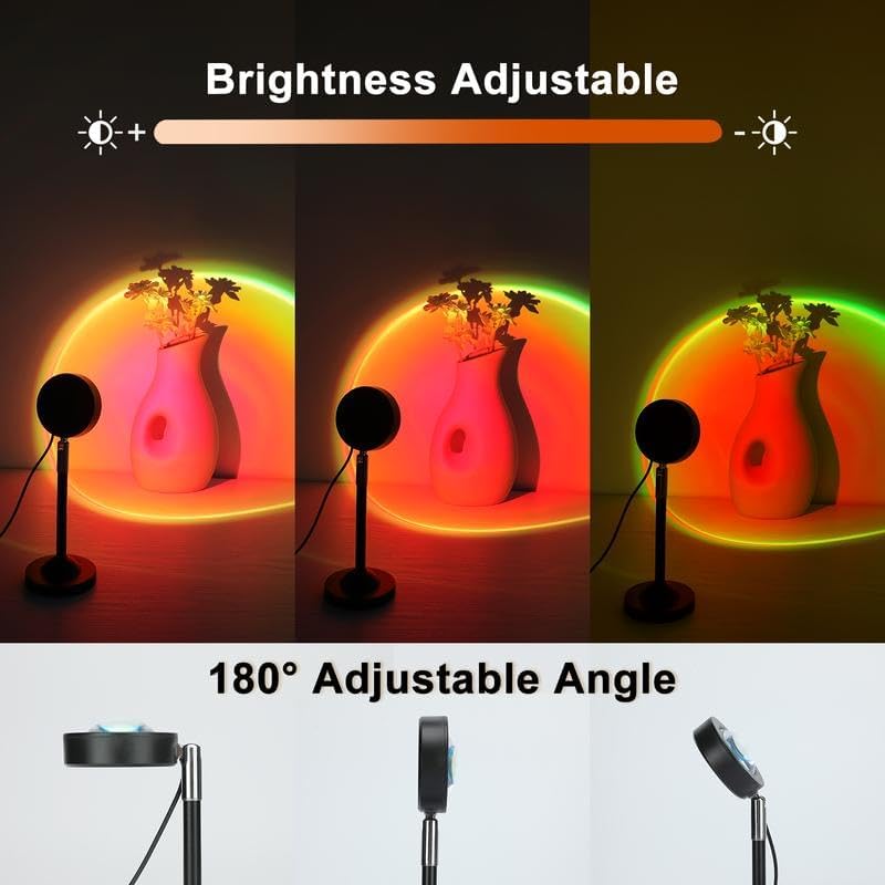 Fall Sunset Lamp Projector Light 180° Adjustable Sunset Mood Lamp, 4 Modes, Remote Control RGB Ambient Night Light for Bedroom. - Image 3
