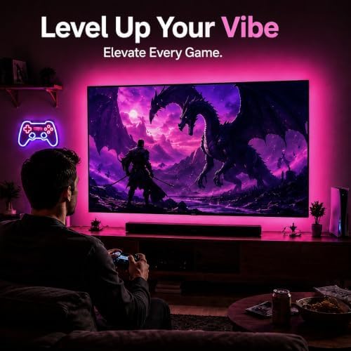 MORIACC LED Lights for TV, 23ft RGB TV LED Backlight for 70-100 Inch TVs, Strip Lights Behind TV with Music Sync, APP & Remote Control, USB Powered TV Lights for Bedroom Gaming Home Theater - Image 3