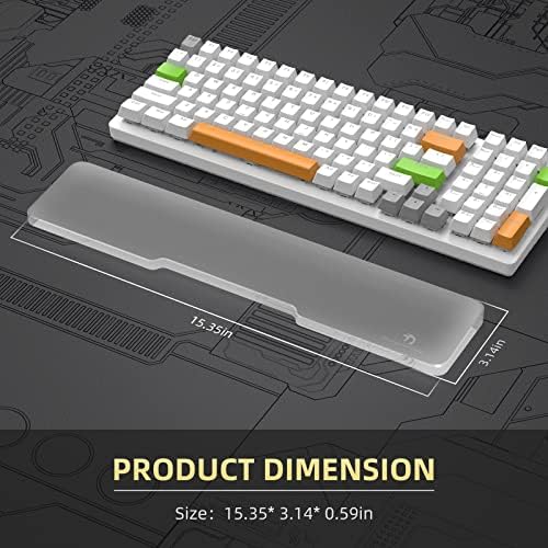 Acrylic Keyboard Wrist Rest 98-Key Mechanical Keyboards Ergonomic Palm Rest for Computer Keyboard,Anti-Slip Base,Wrist Pad for Laptop,Office & Home-Easy Typing - Image 2