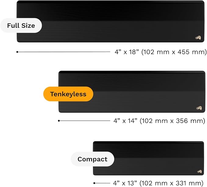 GLORIOUS Gaming Wooden Keyboard Wrist Rest (TKL) - White Ash Wood, Medium-Coarse Grain, Smooth Surface, Sweat & Oil Resistant, Easy Clean, Anti-Slip Rubber Base, 14" x 4" x 0.79" - Onyx - Image 4