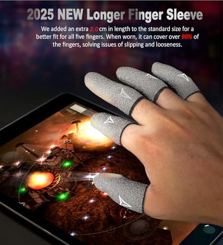 Professional Pure Silver Fiber Finger Sleeves Gloves for Mobile Gaming - Image 7