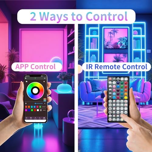 NBBUFF 290FT RGB Led Lights for Bedroom with Remote & App Control, 3 * 97FT - Image 3