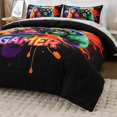 NTBED 3Pcs Twin Gaming Comforter Set for Boys Girls Kids Gamer Bedding - Image 3