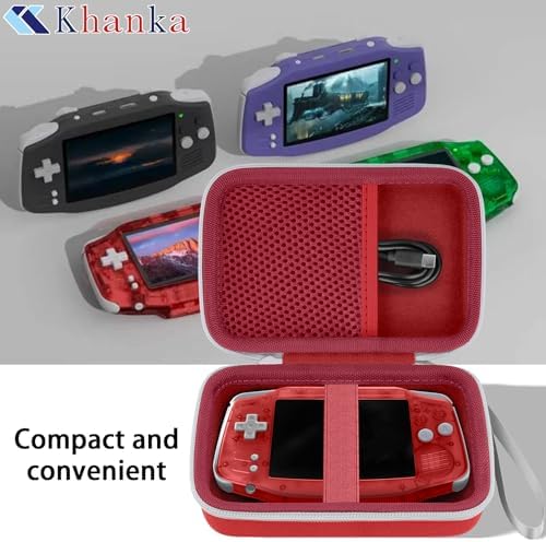 khanka Hard Travel Case for Anbernic RG34XX Handheld Game Console,Red - Image 5