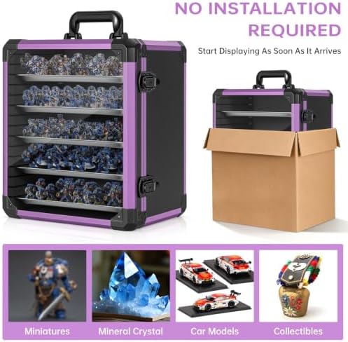 WELIDAY Miniatures Storage Case Miniatures Transport Case Aluminum Alloy Frame with Lock (Large Size) - Image 5